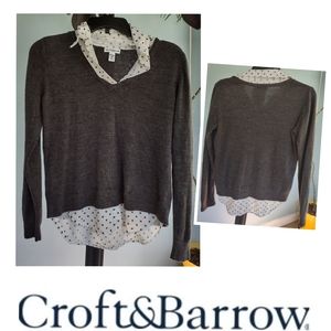 Croft & Barrow grey sweater mock layers